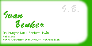 ivan benker business card